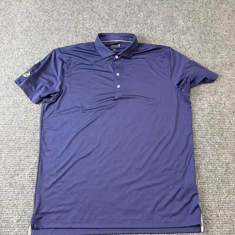 Johnnie-O Performance Polo Shirt Mens Large Blue Solid Golf Stretch UPF 50